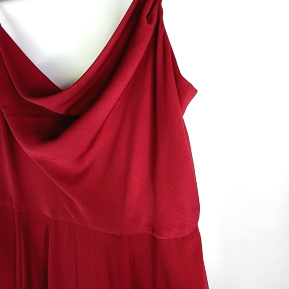 Forever New size 12 red satin maxi dress with full drape wide skirt - Picture 8 of 15